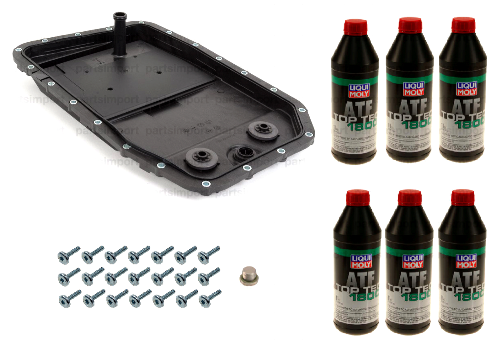 Auto Transmission Service Kit (Oil Pan+Filter+Gasket+Bolts) + 6L ATF for BMW
