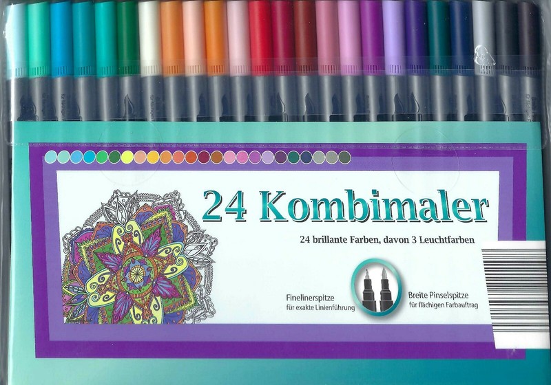 24 Kombimaler - 24 Brillante Farben, Davon 3 Leuchtfarben