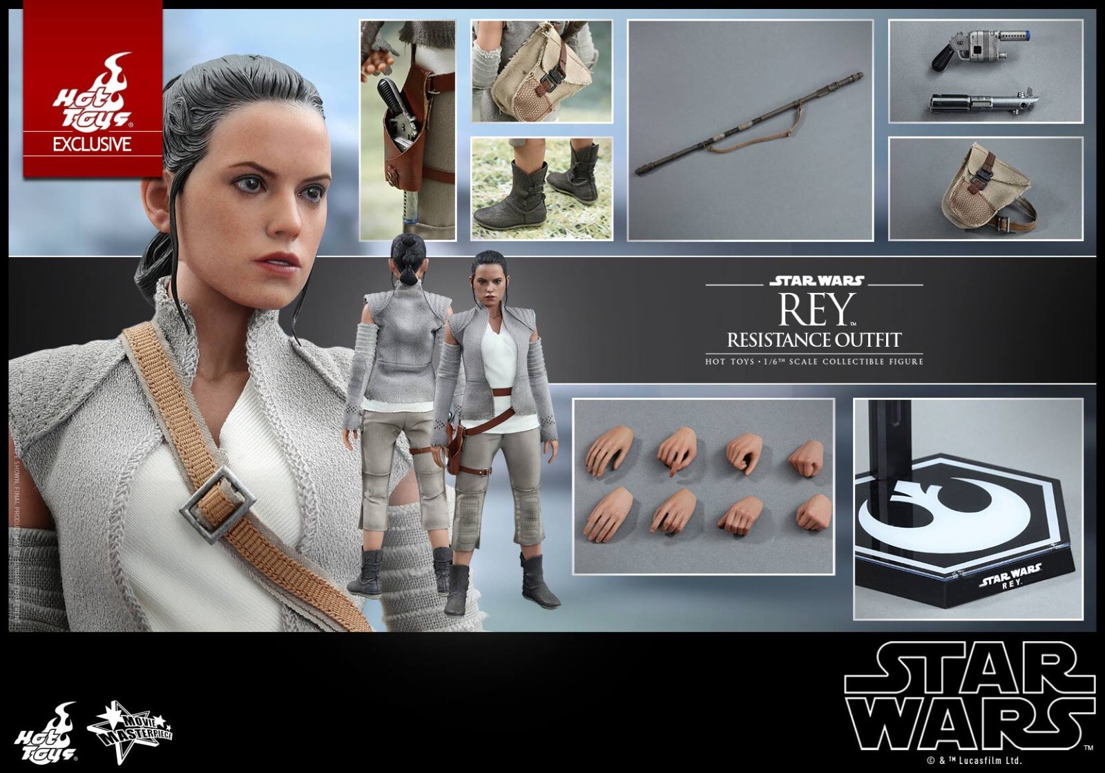 Hot Toys: Rey (Resistance Outfit) Star Wars: The Force Awakens (MMS-377), Sealed