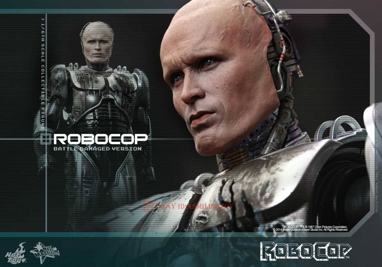 1/6 Hottoys Mms265 Robocop Alex Murphy Battle Damaged