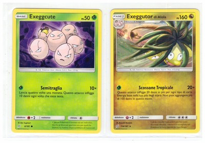 POKEMON Exeggcute + Exeggutor di Alola 8-114/181  Gioco di Squadra ITA
