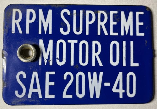 Sae 20w-40 Porcelain Tag Authentic Original Sign