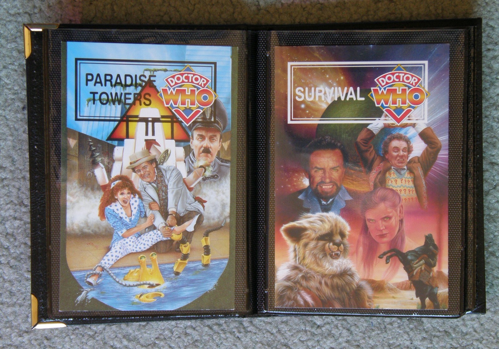 DR WHO BBC LEATHER POSTCARD ALBUM AND DIARY ~ BOTH FROM ENGLAND  RARE