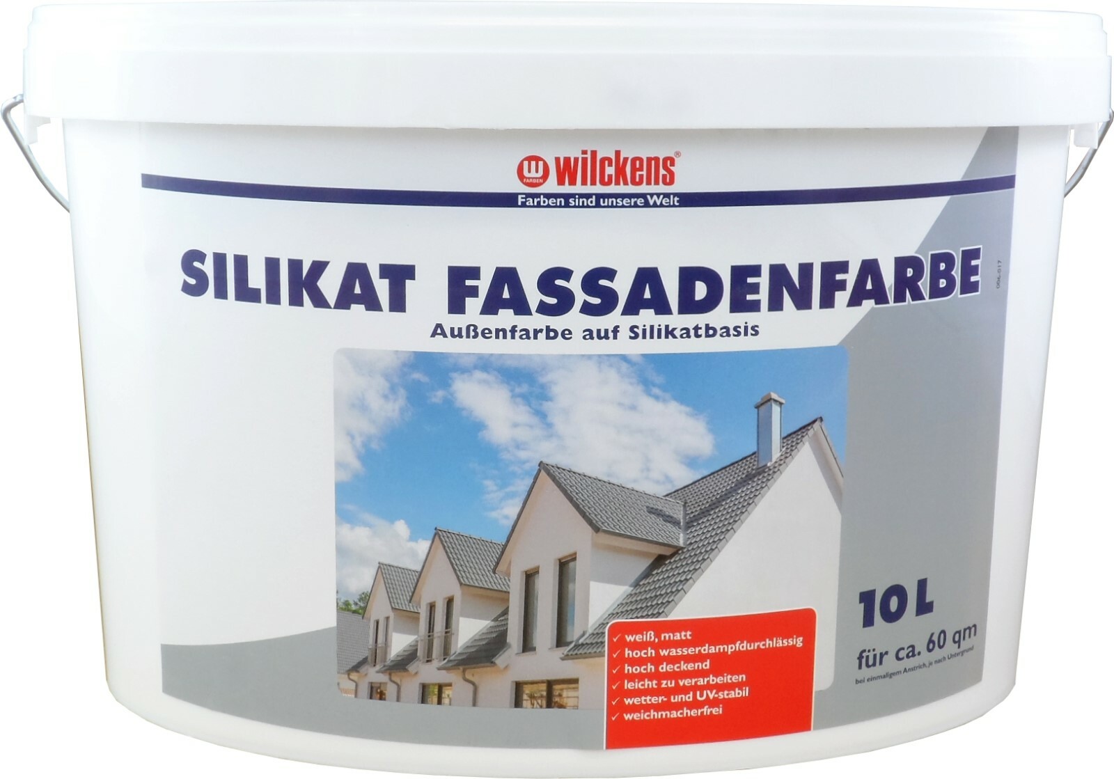 Wilckens Silikat Fassadenfarbe Weiß Dispersionsfarbe weiß Außenfarbe 10L.