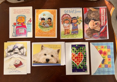 Ten  Get Well Cards  with envelopes (NEW). See Details below