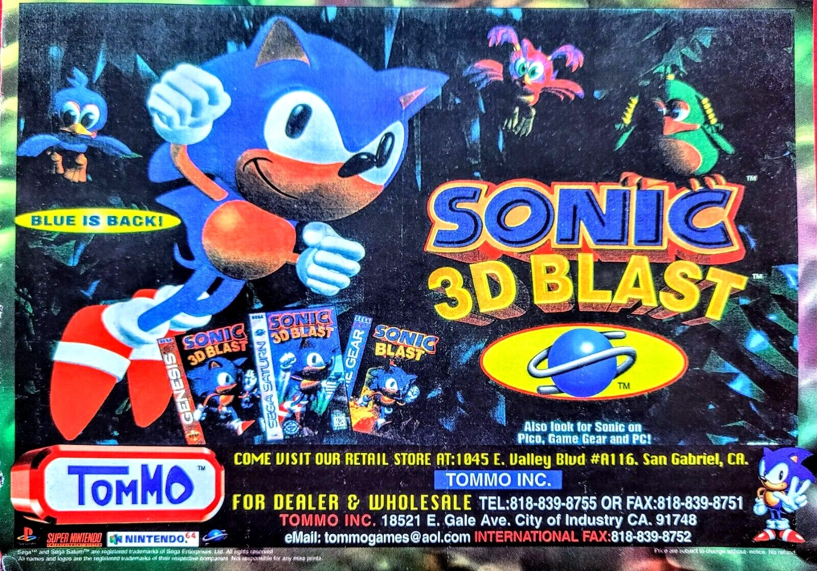 SEGA SATURN【SONIC 3D BLAST 海外版】箱 取扱説明書 ディスク