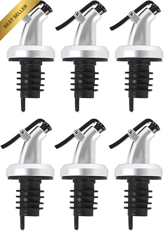 6 Pcs Liquor Bottle Pourers Set, of Olive Oil Spout Anti-Leakage Nozzle Kitchen