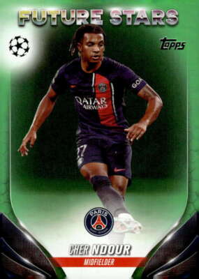 CHER NDOUR 2023-24 Topps UEFA Club Competitions /199 Neon Green #7 Soc ID:101845