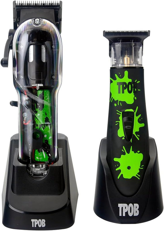 TPOB Black Splatt Pack Clipper Trimmer Set Barber Hair Clippers