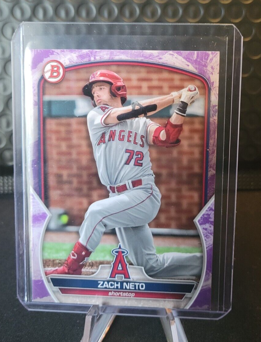 2023 Bowman Zach Neto Purple Pattern Paper BP-64 - Los