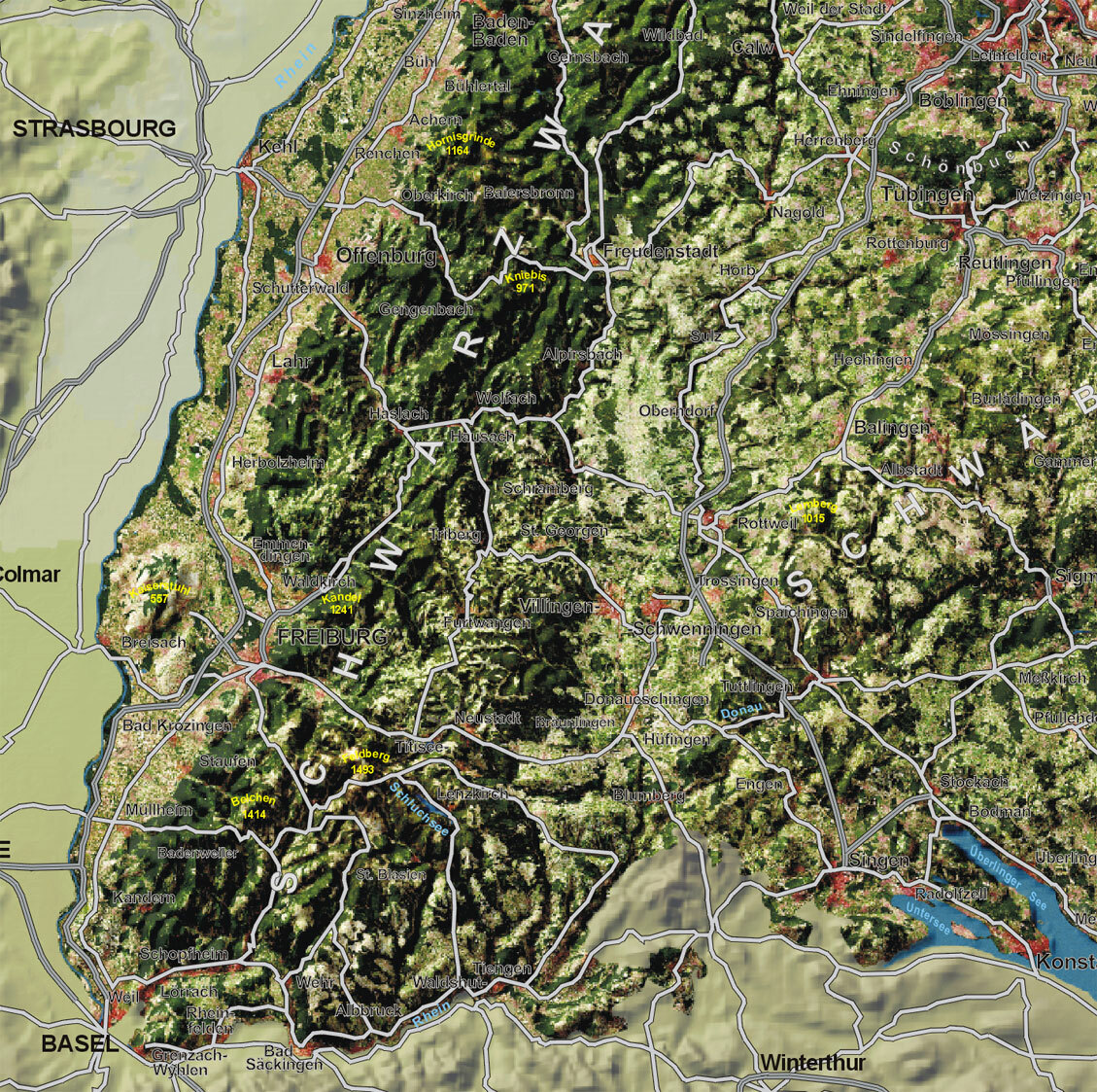 Panorama Satellitenbild Deutschland Panoramakarte 138cm x 96 cm 