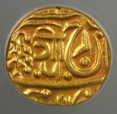 1947-1952 India Mohur Gold Coin Jodhpur Hanwant Singh Undated KM-160 ANACS AU-50