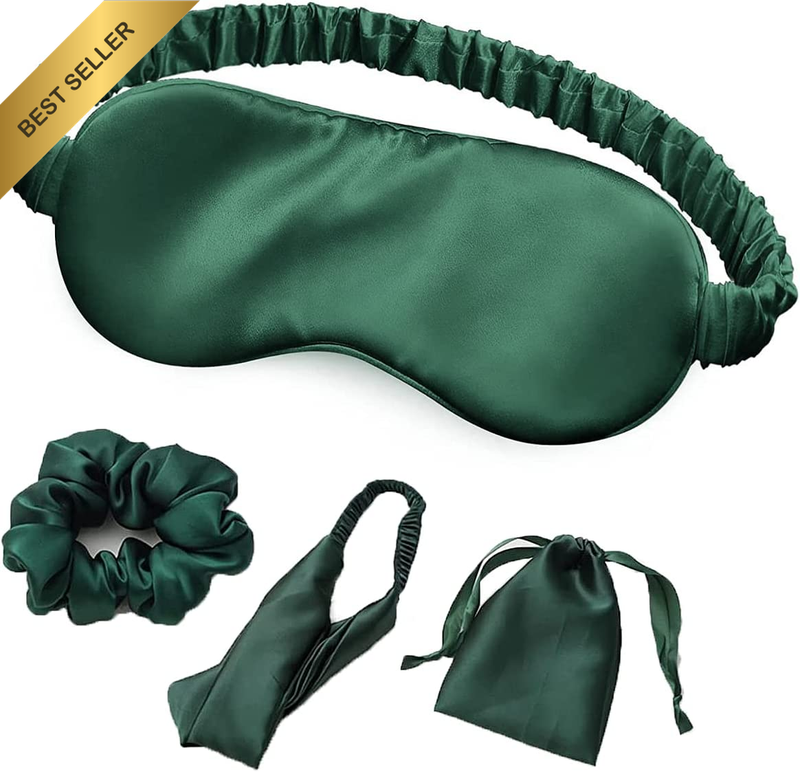4Pcs Natural Silk Sleep Mask, Blindfold, Super Smooth Eye Mask,100% Pure Silk, B