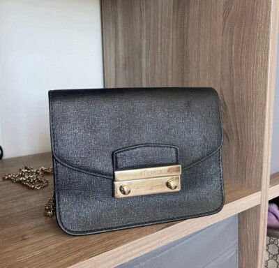 furla metropolis mini crossbody handbag blue gold 125428737515