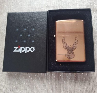 Zippo oil lighter unused 2003 Harley solid copper Zippo free shipping