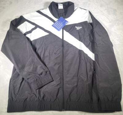 Reebok Jacket Mens 2XL Black White Vector Classic Lost & Found Collection NWT
