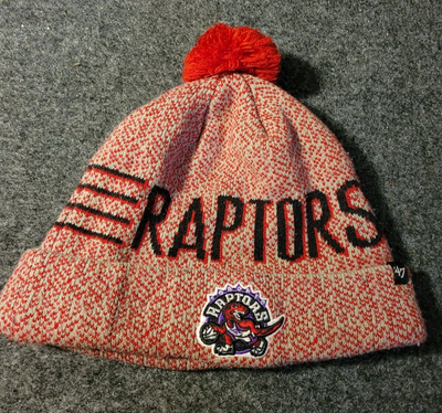 Toronto Raptors Hat 47 Brand Red Pom Beanie Cuffed NBA Hardwood Classics Knit A1