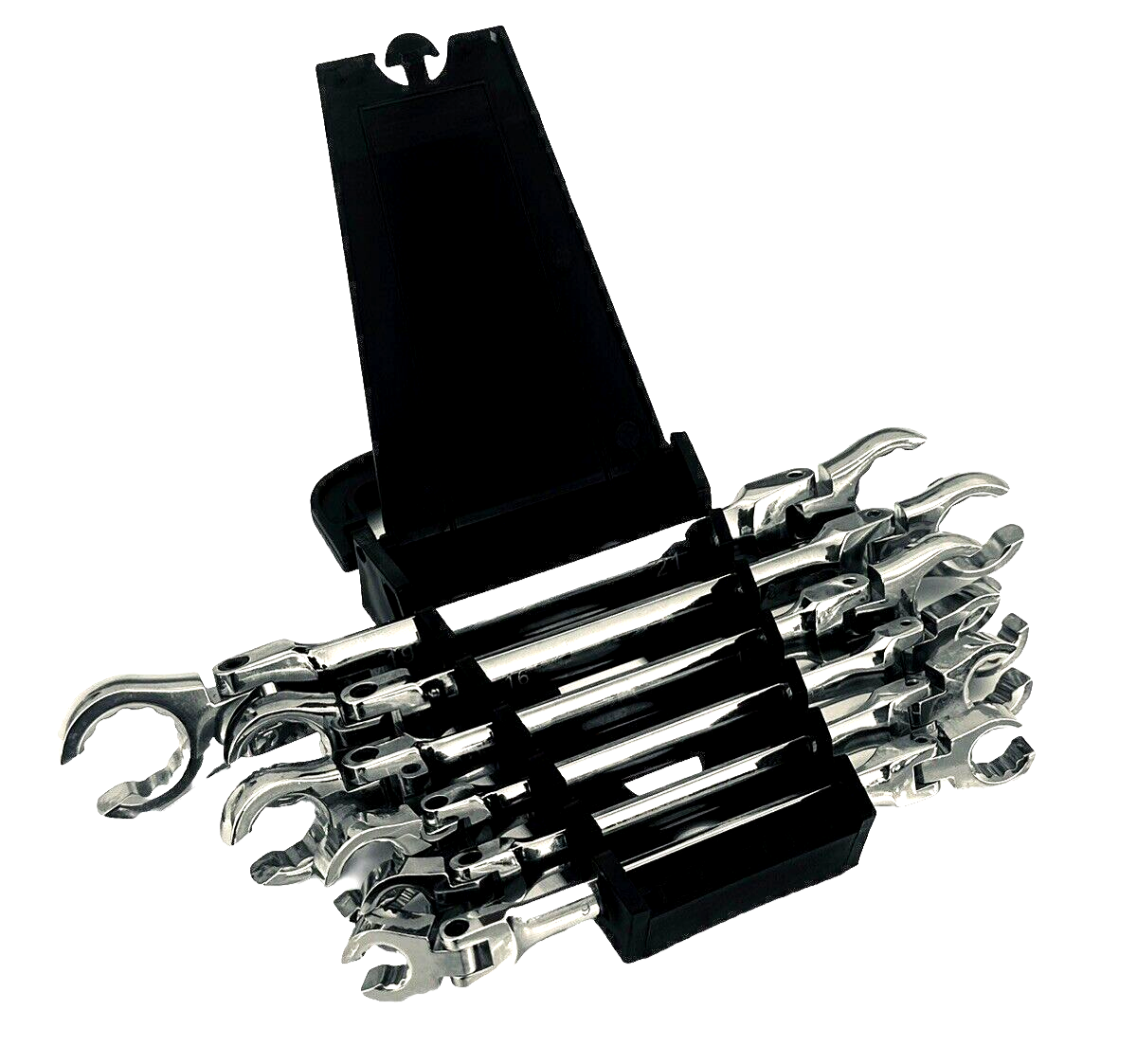 6pc Metric Double End Flexible Head Flare Nut Wrench Set Offset Spanner Wrenches