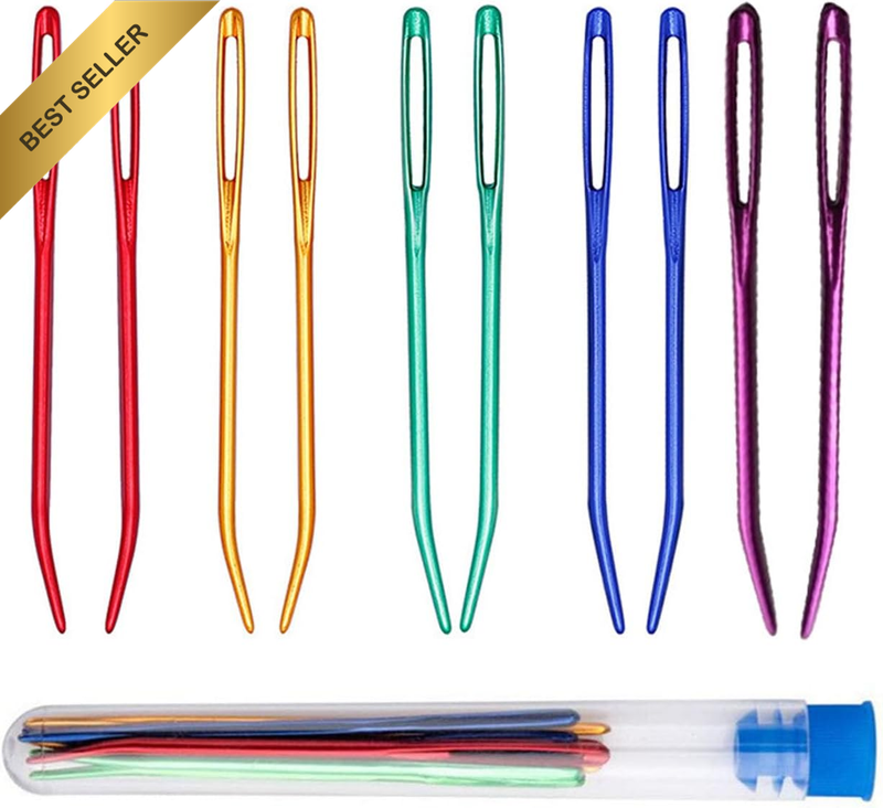 10 Pieces Yarn Needle Set with Big Eye Bent for Tapestry,Sewing Crochet Wool,Dar