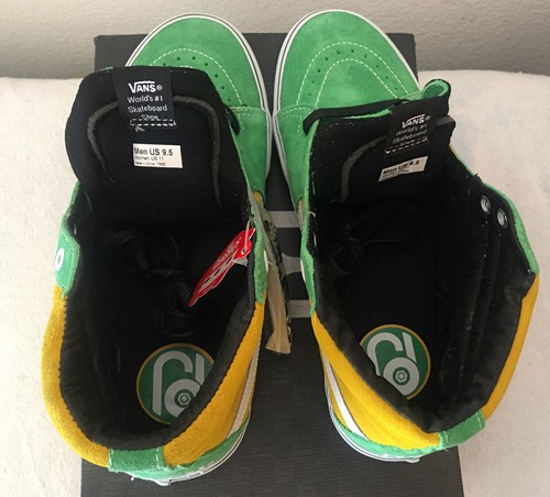 Pre-owned Vans Van's Sk8-hi (pearl Jam) Sneakers, Size 9.5 Collectors Item-rare Shoe In Green