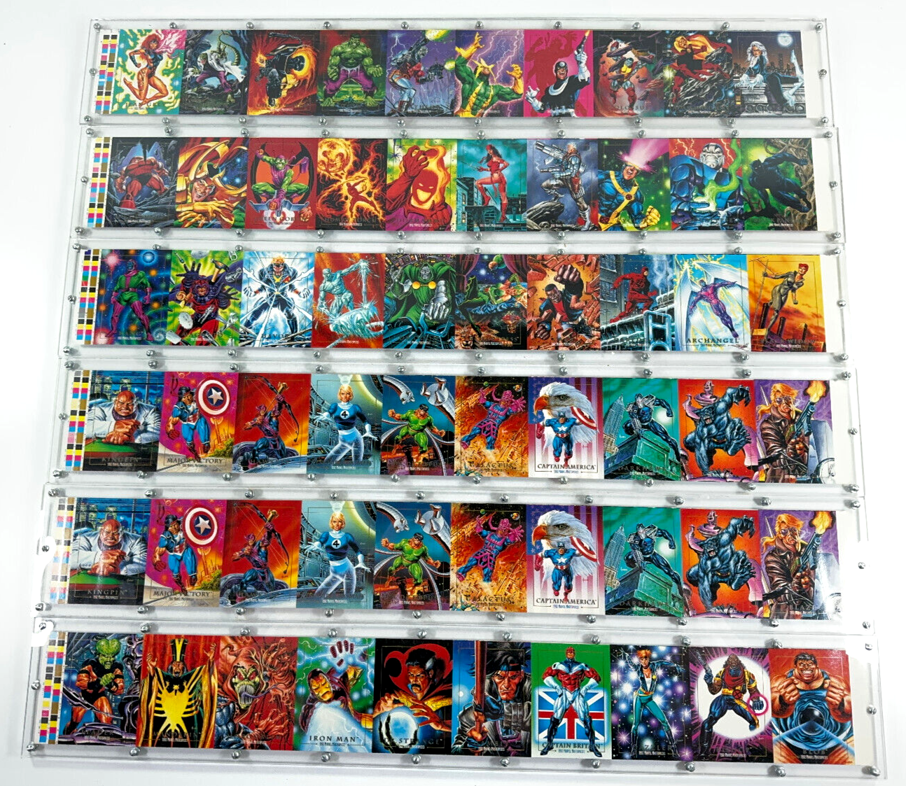 Skybox 1992 Marvel Masterpieces UNCUT SHEETS x6 LOOK cards