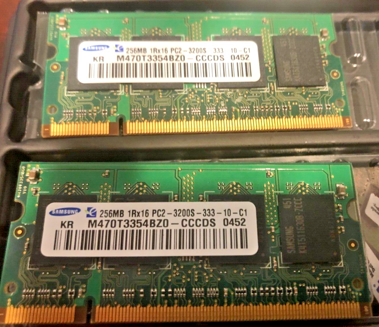 SAMSUNG 512MB (2 X 256MB) PC2-3200 DDR2 LAPTOP 400MHZ MEMORY