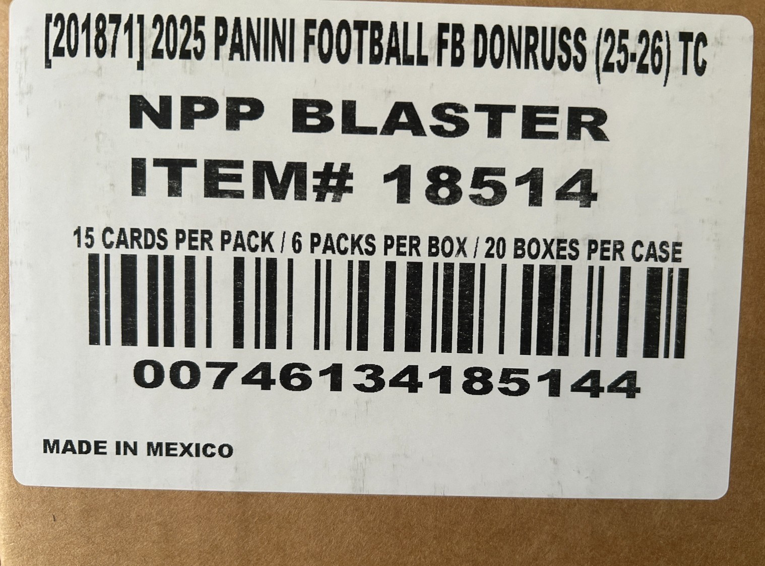 2025 Panini Donruss Football NFL Factory Sealed 20 Box Blaster Case
