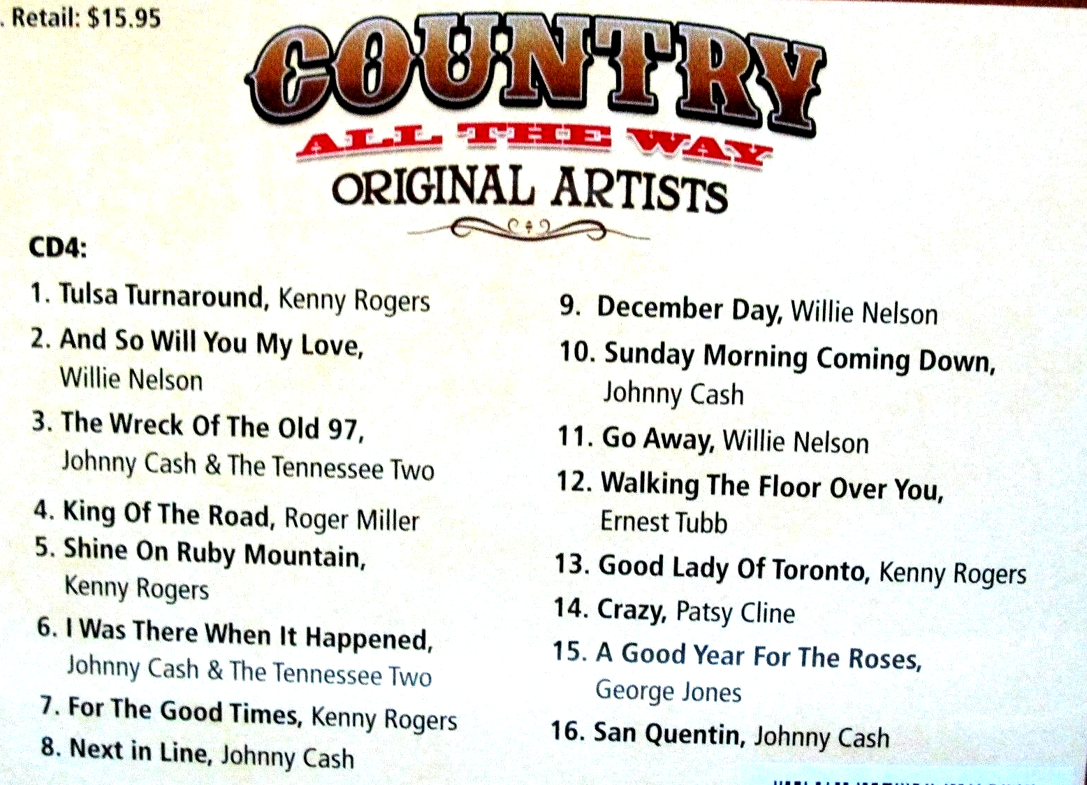 Country Music All The Way 5 CDS NEW Loretta Lynn,Willi Nelson,60 SONGS,ORIGINAL 