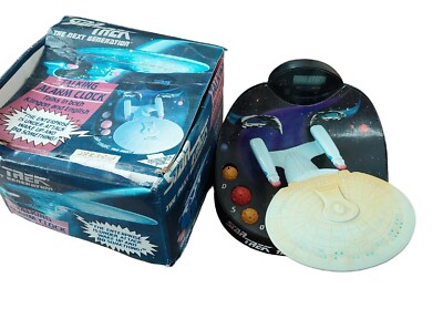 Star Trek The Next Generation Wesco Talking Alarm Clock 1994 Pickard EnterpriseD