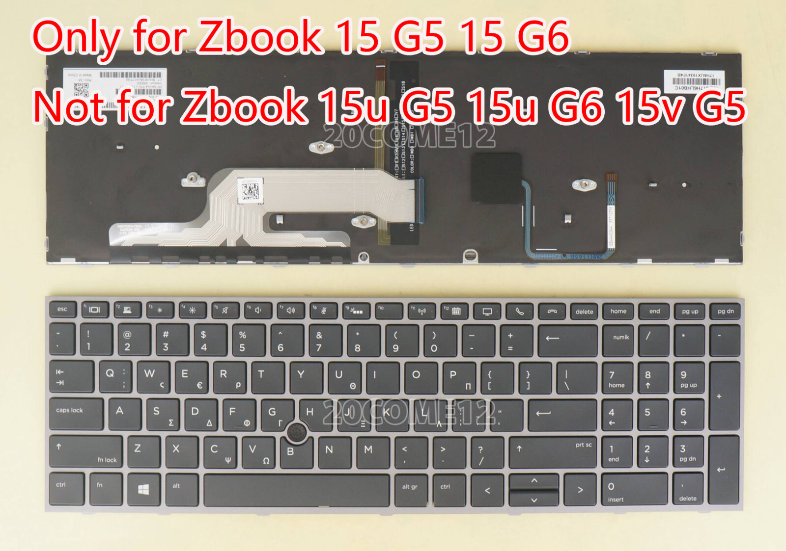 New For HP ZBOOK 15 G5 15 G6 Keyboard frame Backlit Pointer