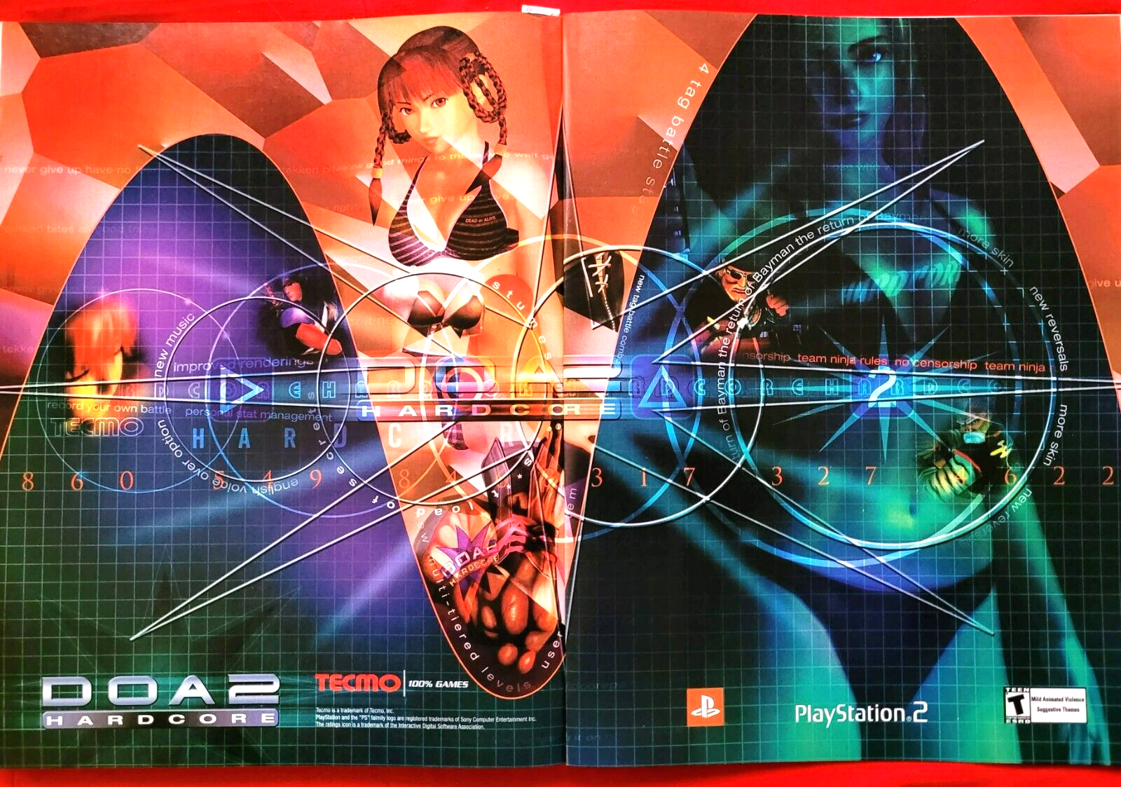 ポスター DEAD OR ALIVE 2　アイン＆レイファン　レイファン デッド・オア・アライブ2】レイファンでクリア＃PS2＃DOA