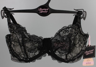 Bügel-BH Spitzen-BH Damen Wäsche Dessous 30DD Schwarz B2-BH