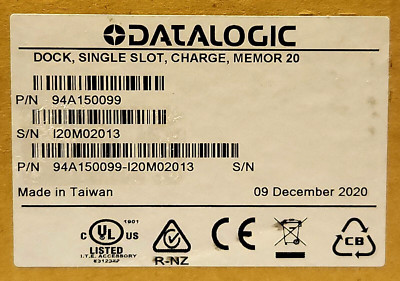 DATALOGIC MEMOR 20 94A150099 Single Slot Dock Charging Station Bar Code Scanner