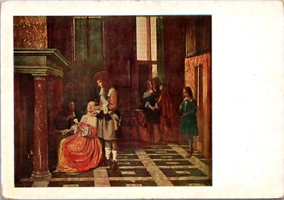 Postcard Art Pieter de Hooch - Card Players