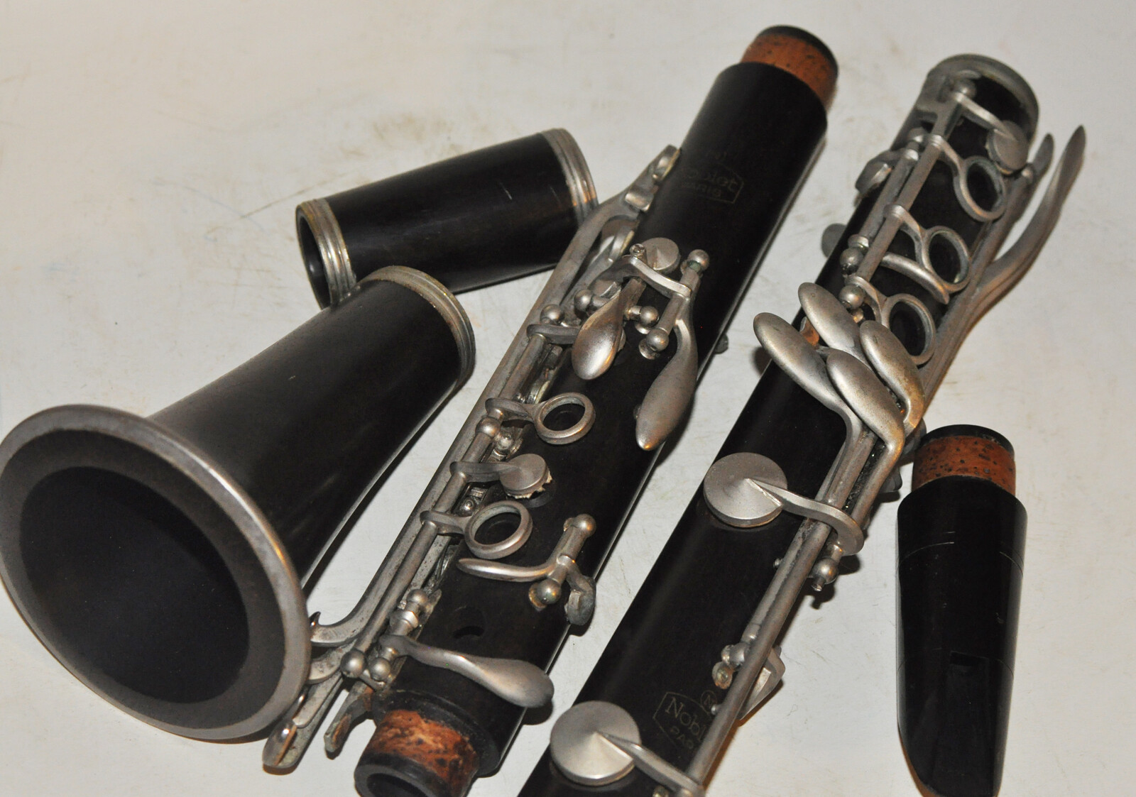 Noblet Paris Wood Vintage Black Clarinet With Green Hard Case France Instrument