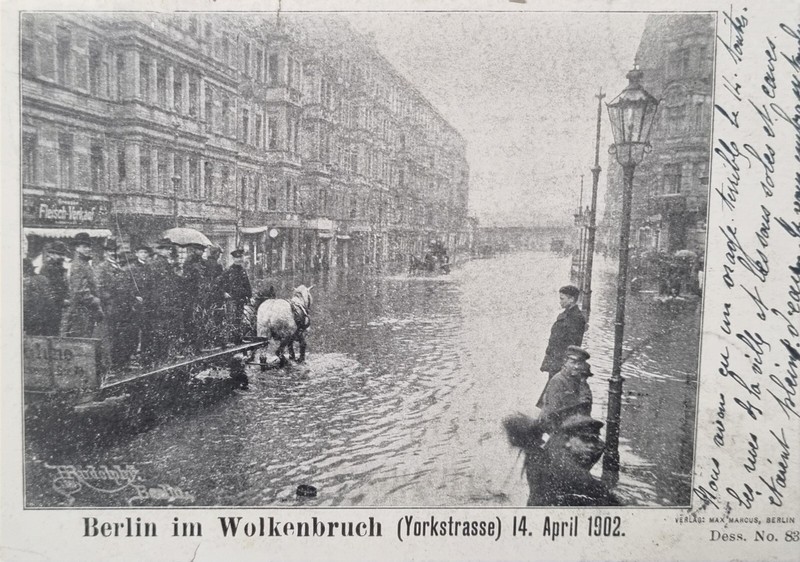 Cpa Berlin-Kreuzberg Inondation Nach Wolkenbruch In Der Yorkstrasse 1902 Timbre