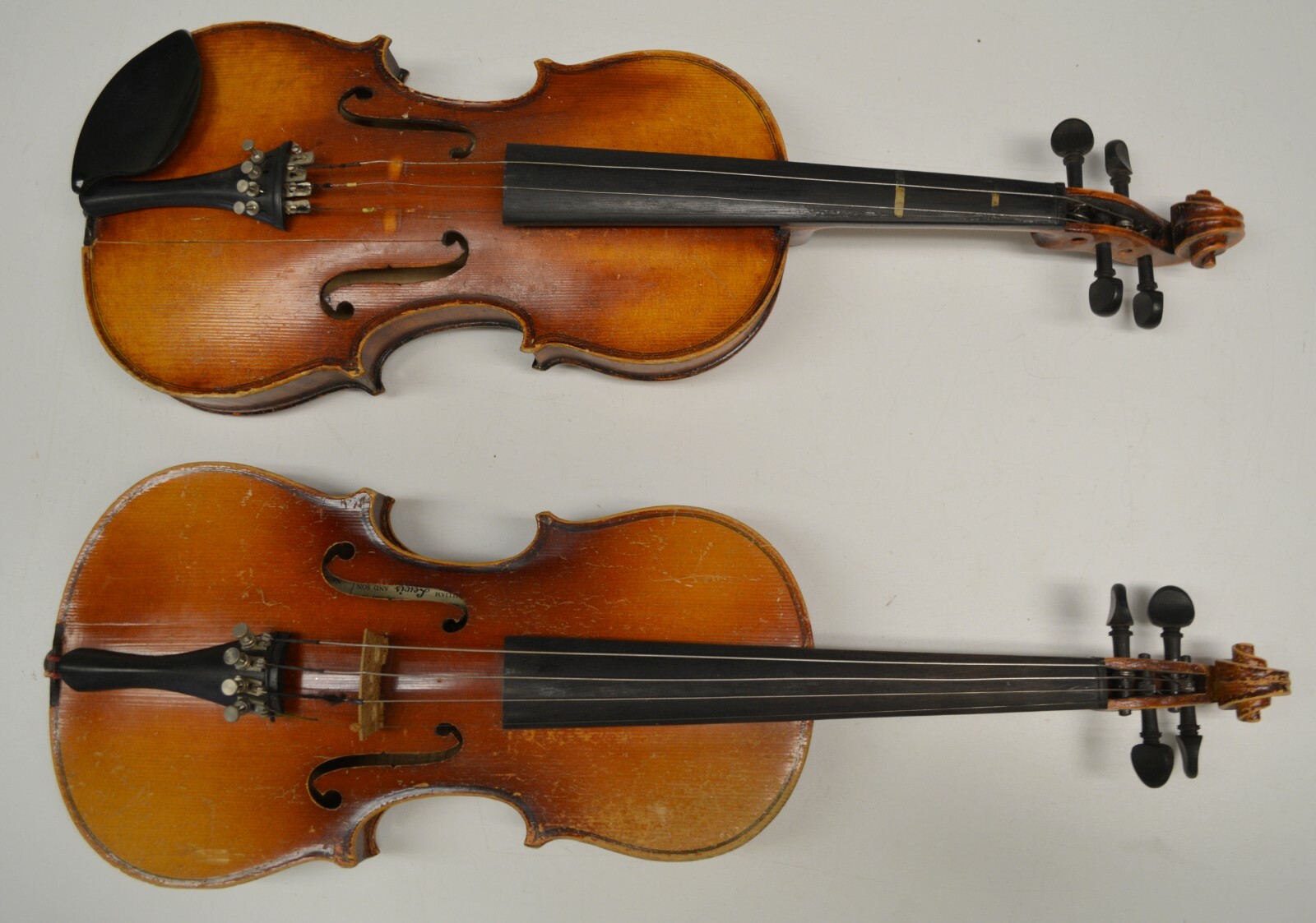 SET OF 6 VIOLINS 3/4 & 1/2 VIOLINS -- LEWIS, SCHERL & ROTH, SCHROETTER, PAESOLD