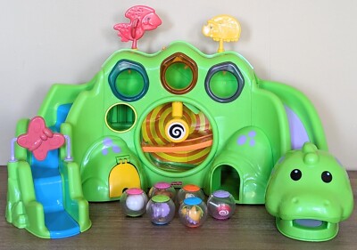 Fisher Price Roll-A-Rounds Drop N Roar Dinosaur w/ 6 Peek A Balls #H5924 -WORKS!