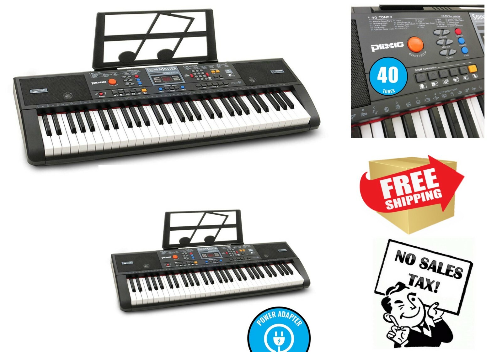 Digital Electric Piano Keyboard Sheet Music Stand Portable