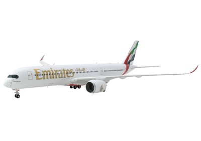 Airbus A350-900 Commercial Aircraft Emirates Airlines White w Striped Tail Gemin