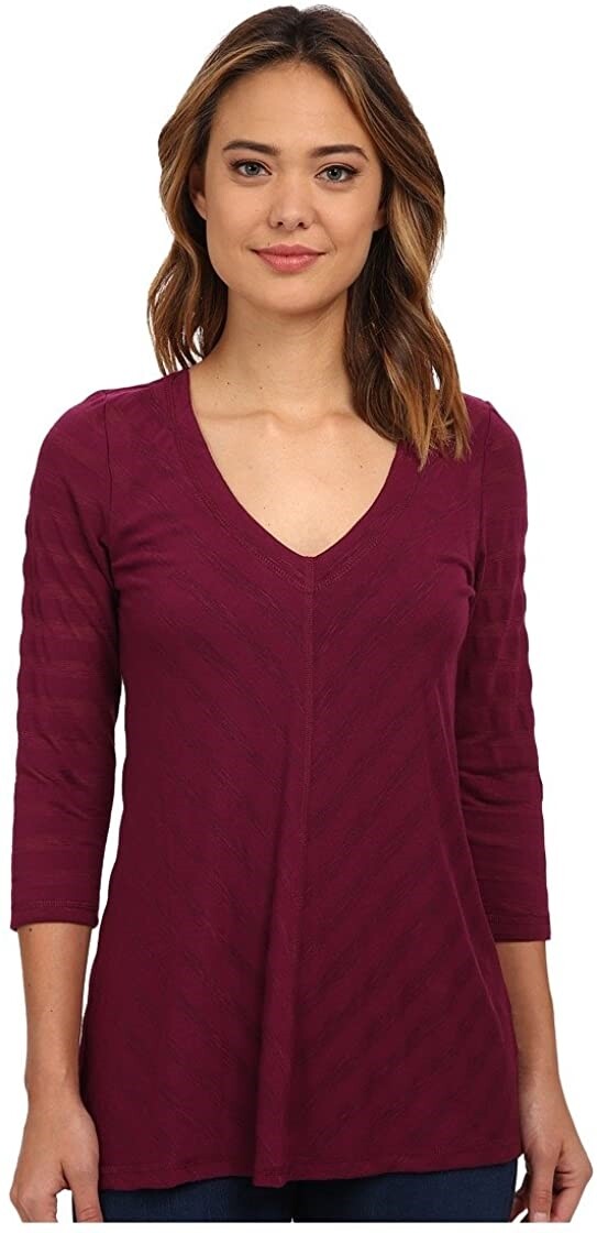 Miraclebody Jeans Women's 241072 Beet Purple Mary Mitered Solid Top Size S
