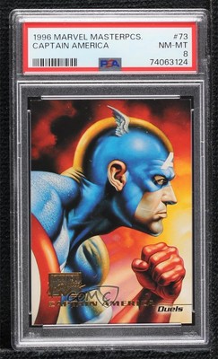 1996 Fleer Marvel Masterpieces Duels Captain America #73 PSA 8 0x1m