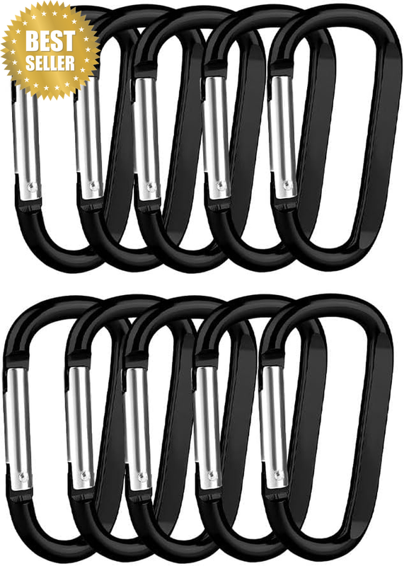 10 PCS Carabiner Clip Stainless Steel Snap Hooks Heavy Duty Carabiners Key Holde