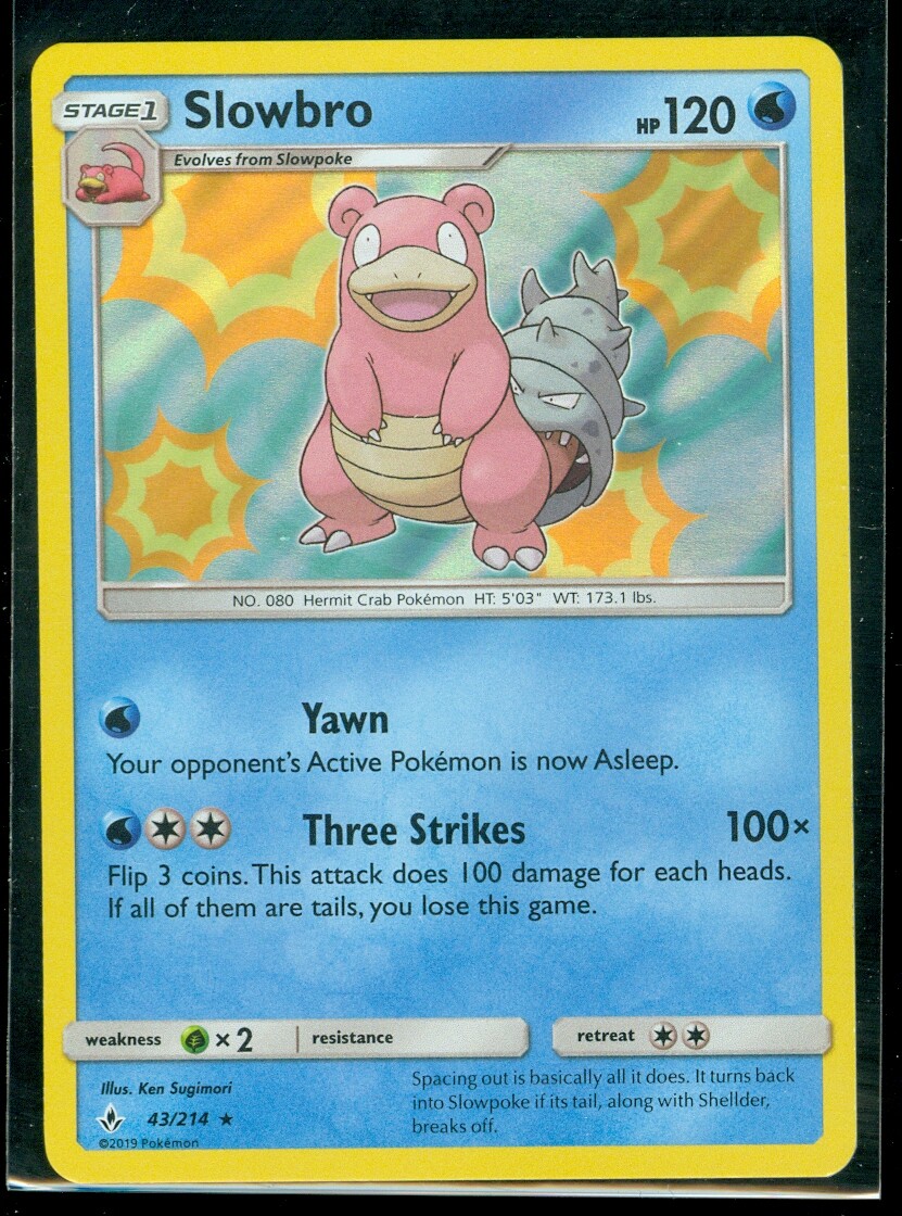 Pokemon SLOWBRO 43/214 Unbroken Bonds RARE HOLO - MINT | eBay