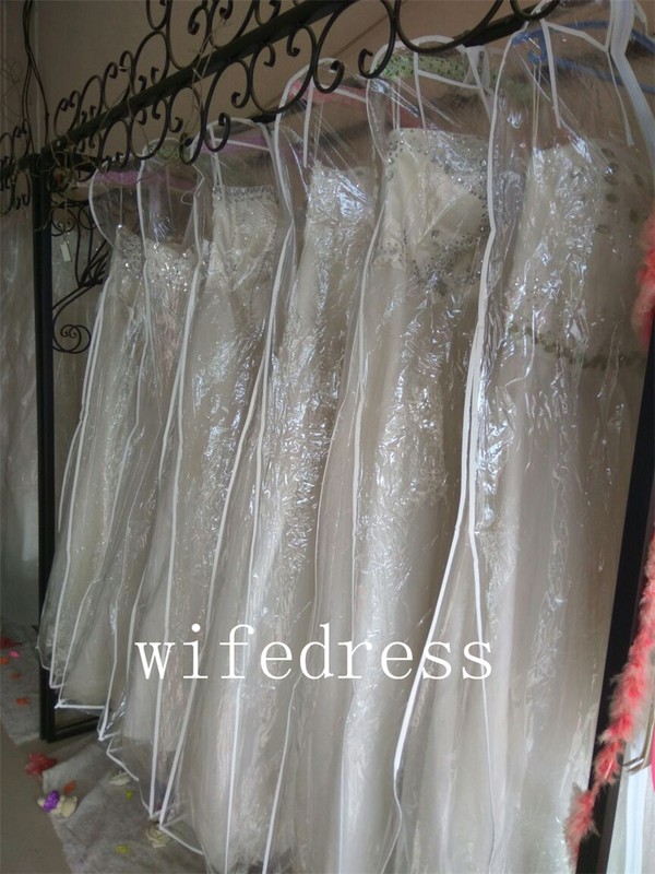 Sheer Long Wedding Dress Bridal Gown Dustproof Garment Bag Transparent Plastic