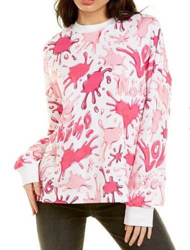 LOVE MOSCHINO Women's Sweatshirt Logo Paint Splatter
