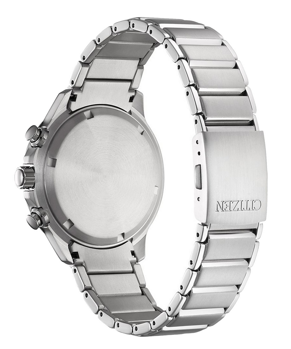 Pre-owned Citizen Super Titanium Chronograph Watch Sapphire Crystal At2470-85e