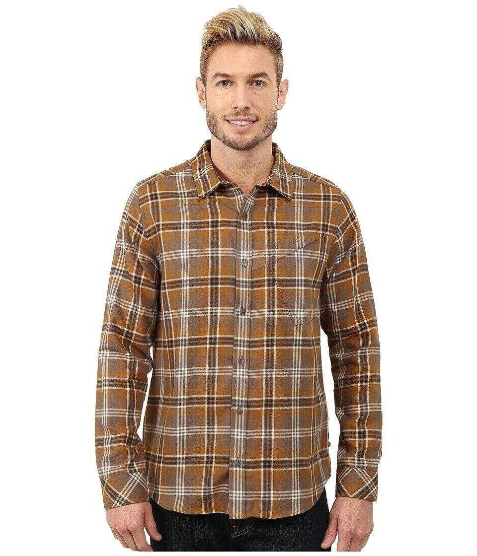 Toad&Co Men's 241085 Dogma Casual Long Sleeve Shirt Falcon Brown Size XL