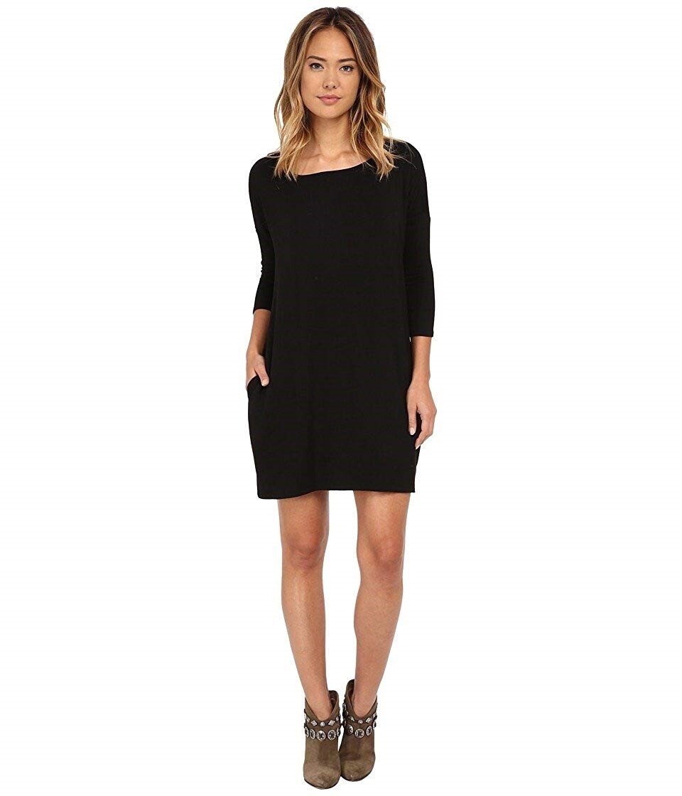Culture Phit 147221 Women's Gigi Luxe French Terry Pocketed Dress Black Sz S