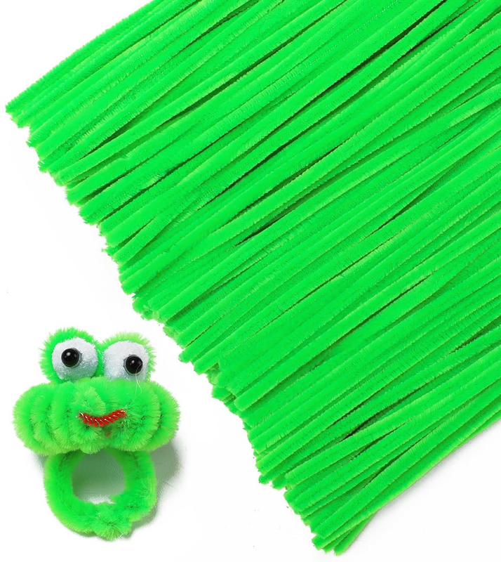 200Pcs Pipe Cleaners [Lime Green] Thick Chenille Stems for DIY Crafts & Art Proj